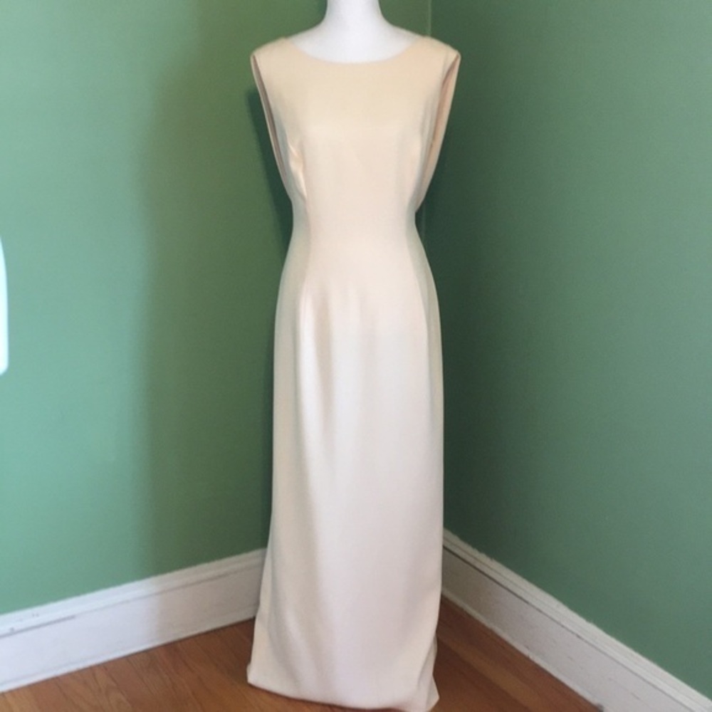 PANOPLY OF ATLANTA‎ cream gown with draped back